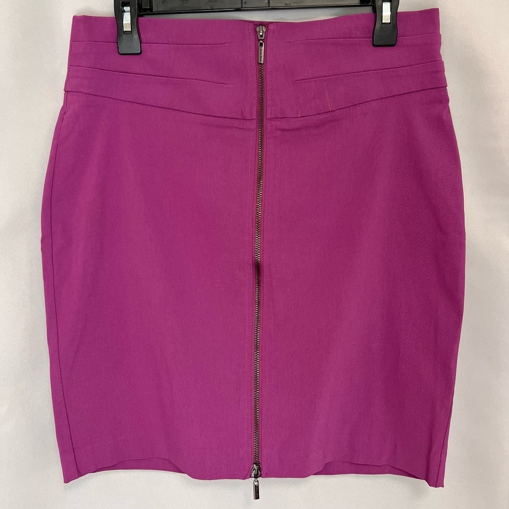 Bisou Bisou Michele Bohbot Womens Mini Pencil Skirt Purple Zipper Stretch 14